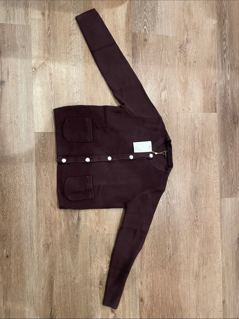 Quince Dark Brown Button-Front Knit Shirt Jacket